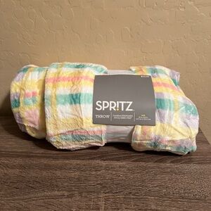 Target Spritz Pastel Throw Blanket Spring Easter Pink Yellow Purple Green NWT